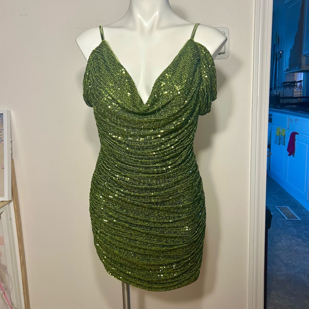 Sequence Mini Dress- Green